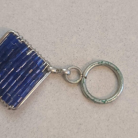 Handmade Blue Beaded Bracelet - Picture 3 of 6